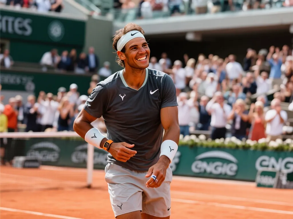 纳达尔赛后微笑